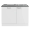 OPTIFIT Oslo214 Küchen-Spülenschrank-Set Feinstruktur Weiß