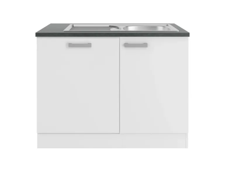 OPTIFIT Oslo214 Küchen-Spülenschrank-Set Feinstruktur Weiß