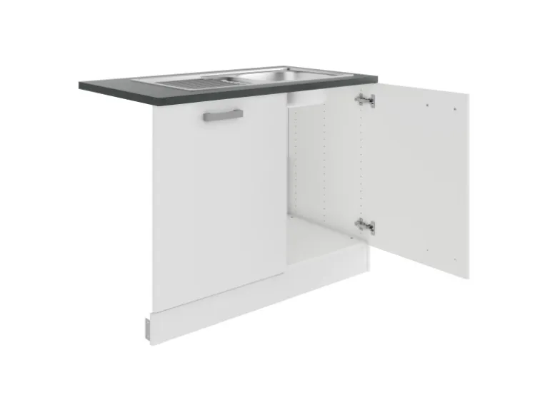 OPTIFIT Oslo214 Küchen-Spülenschrank-Set Feinstruktur Weiß