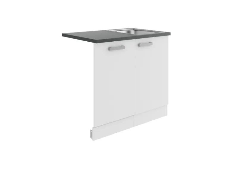 OPTIFIT Oslo214 Küchen-Spülenschrank-Set Feinstruktur Weiß