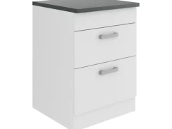 OPTIFIT Oslo214 Küchen-Unterschrank 60 cm Feinstruktur Weiß