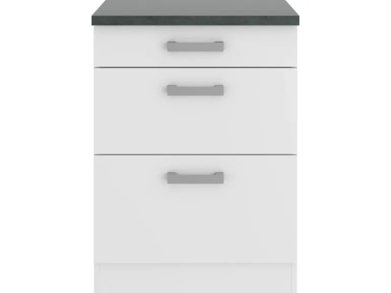 OPTIFIT Oslo214 Küchen-Unterschrank 60 cm Feinstruktur Weiß