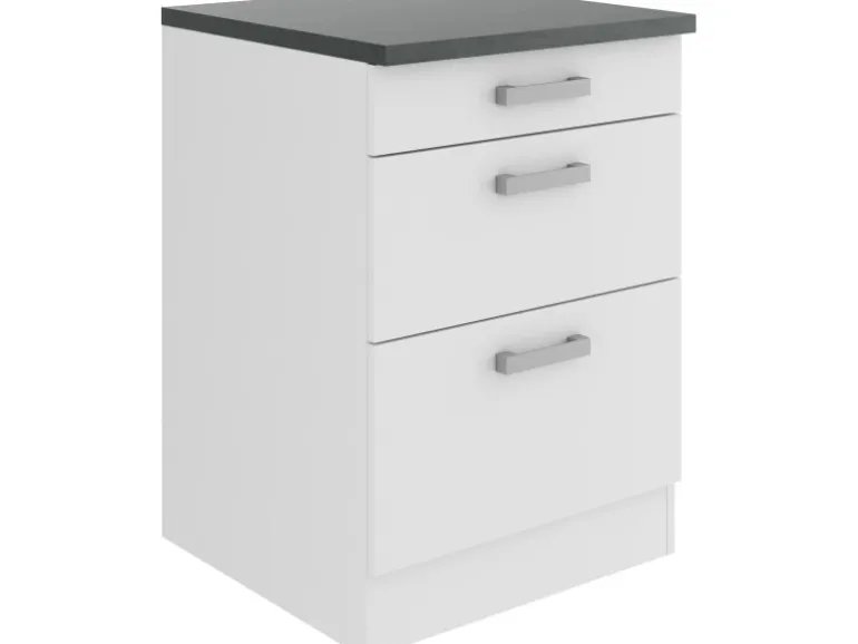 OPTIFIT Oslo214 Küchen-Unterschrank 60 cm Feinstruktur Weiß