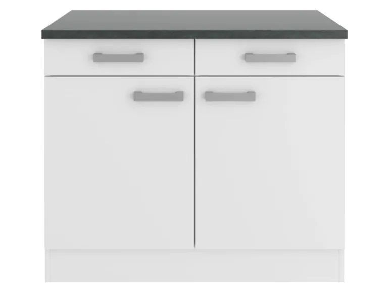 OPTIFIT Oslo214 Küchen-Unterschrank 100 cm Feinstruktur Weiß