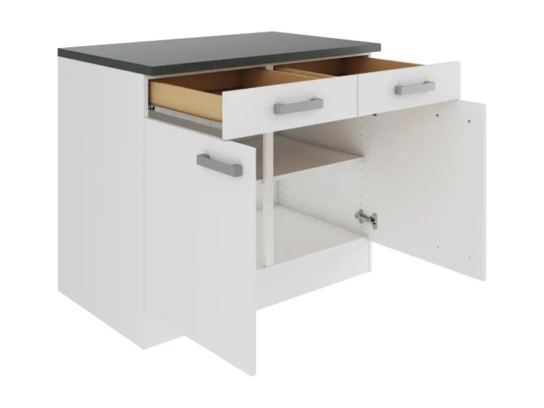 OPTIFIT Oslo214 Küchen-Unterschrank 100 cm Feinstruktur Weiß