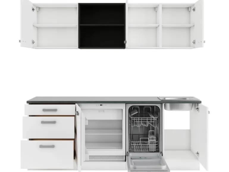 OPTIFIT Oslo214 Küchenzeile 210 cm Weiß