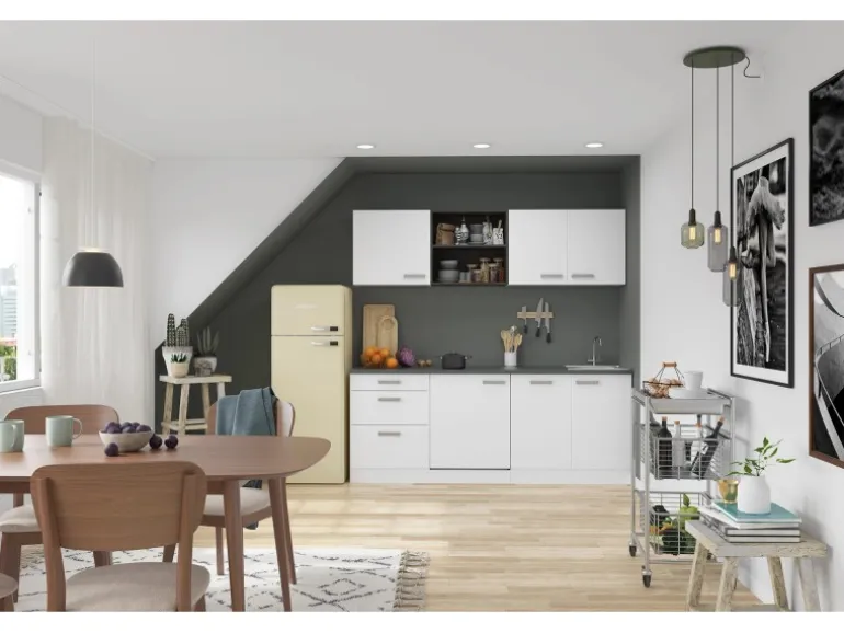 OPTIFIT Oslo214 Küchenzeile 210 cm Weiß
