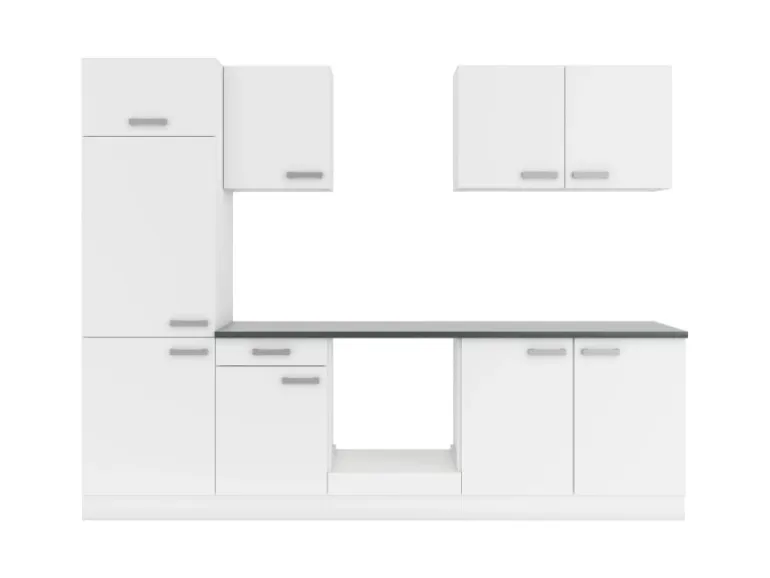 OPTIFIT Oslo214 Küchenzeile 270 cm ohne E-Geräte Weiß