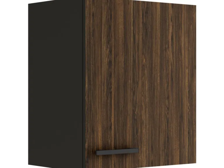 OPTIFIT Rimini409 Küchen-Oberschrank 50 cm Rillendekor Nussbaum