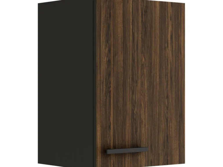 OPTIFIT Rimini409 Küchen-Oberschrank 40 cm Rillendekor Nussbaum