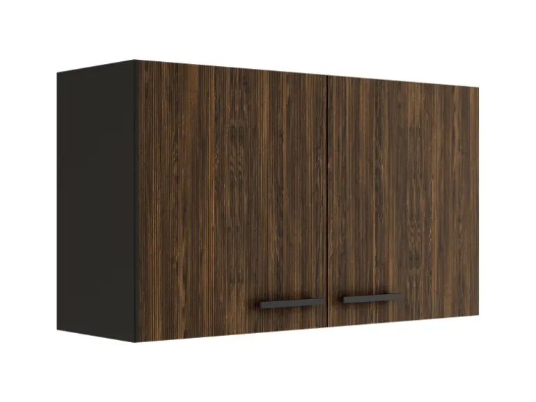 OPTIFIT Rimini409 Küchen-Oberschrank 100 cm Rillendekor Nussbaum