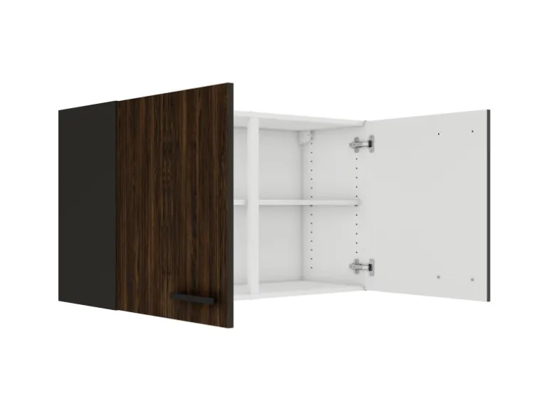 OPTIFIT Rimini409 Küchen-Oberschrank 100 cm Rillendekor Nussbaum