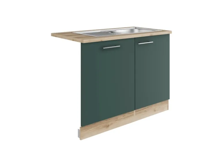 OPTIFIT Savona405 Küchen-Spülenschrank-Set Steingrün