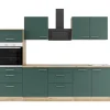 OPTIFIT Savona405 Küchenzeile 270 cm Steingrün