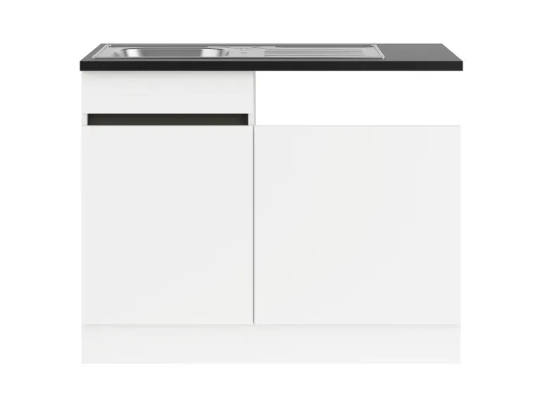 Optifit Spülenunterschrank m. Einbauspüle 110x88x60cm Luca932 Weiß Anthra.