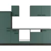 OPTIFIT Verona405 Küchenzeile 270 cm ohne E-Geräte Steingrün