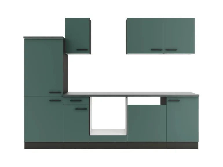 OPTIFIT Verona405 Küchenzeile 270 cm ohne E-Geräte Steingrün