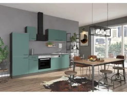 OPTIFIT Verona405 Küchenzeile 270 cm ohne E-Geräte Steingrün