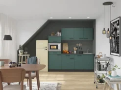 OPTIFIT Verona405 Küchenzeile 210 cm ohne E-Geräte Steingrün
