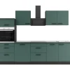 OPTIFIT Verona405 Küchenzeile 270 cm ohne E-Geräte Steingrün