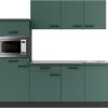 OPTIFIT Verona405 Küchenzeile 210 cm Steingrün