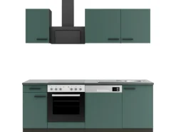 OPTIFIT Verona405 Küchenzeile 210 cm ohne E-Geräte Steingrün