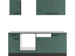 OPTIFIT Verona405 Küchenzeile 210 cm ohne E-Geräte Steingrün