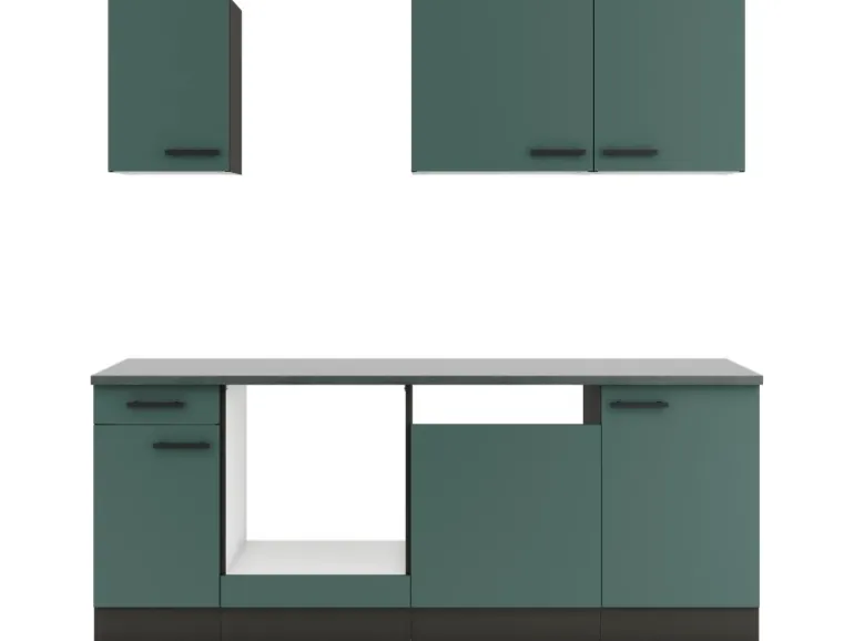 OPTIFIT Verona405 Küchenzeile 210 cm ohne E-Geräte Steingrün