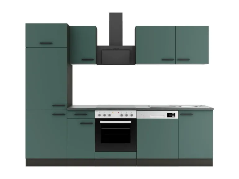 OPTIFIT Verona405 Küchenzeile 270 cm Steingrün