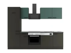 OPTIFIT Verona405/Madrid420 Küchenzeile 270 cm Steingrün / Anthrazit