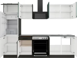 OPTIFIT Verona405/Madrid420 Küchenzeile 270 cm Steingrün / Anthrazit