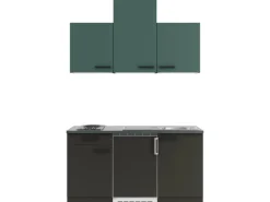 OPTIFIT Verona405/Madrid420 Miniküche 150 cm Steingrün / Anthrazit