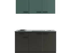 OPTIFIT Verona405/Madrid420 Miniküche 150 cm Steingrün / Anthrazit