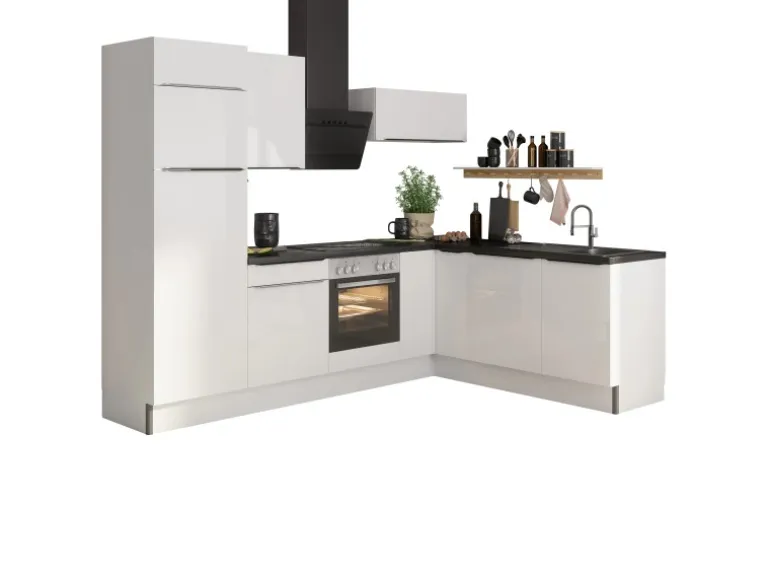 Optifit Winkelküche Optikoncept Arvid ohne E-Geräte 270 cm Weiß