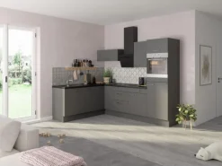 Optifit Winkelküche Optikoncept Mats ohne E-Geräte 270 cm Basaltgrau