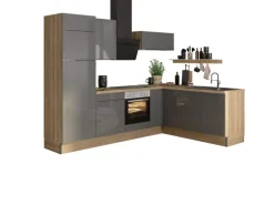 Optifit Winkelküche Optikoncept Linus 270 cm Anthrazit-Wildeiche Nachb.