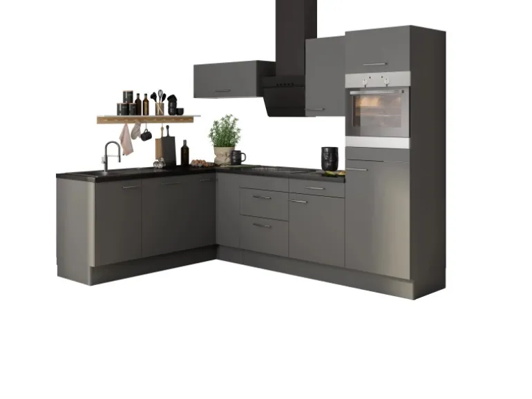 Optifit Winkelküche Optikoncept Mats 270 cm Basaltgrau