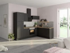 Optifit Winkelküche Optikoncept Ingvar ohne E-Geräte 270 cm Anthrazit