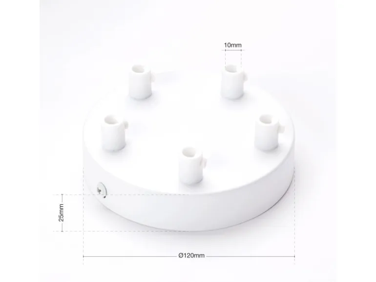Orion Lightstyle Deckenbaldachin 5 Auslässe Weiß Ø 120 mm