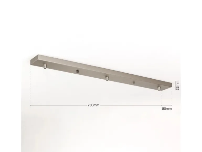 Orion Lightstyle Deckenbaldachin 3 Auslässe Silber 70 cm x 8 cm