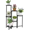Outsunny  Pflanzenständer Metall Schwarz 60L x 40B x 80H cm