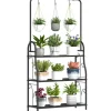 Outsunny  Pflanzenständer Metall Schwarz 75L x 25B x 137H cm
