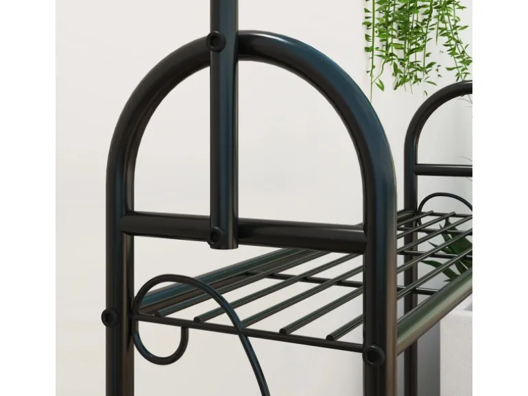Outsunny Pflanzenständer Metall Schwarz 75L x 25B x 137H cm