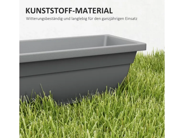 Outsunny Pflanztöpfe Kunststoff 5er Set Blumentopf aus Kunststoff Grau