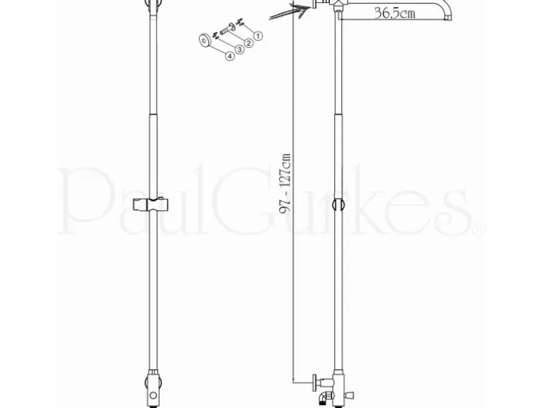 PaulGurkes Aufputz Regendusche Duschsystem eckig 20cm