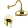 PaulGurkes Duschset Unterputz Gold Regendusche Nostalgie Retro Luxus Dusche