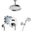 PaulGurkes Duschsystem Nostalgie Retro Regendusche Dusch Set Komplett mit Box Deckeneinbau