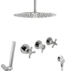 PaulGurkes Unterputz Regendusche Komplett Set aus Metall 30 cm Regenwalddusche Duschset