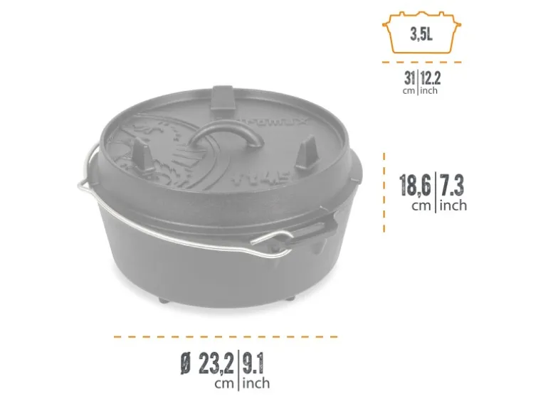 Petromax Dutch Oven FT4.5 Schwarz mit Standfüßen 3,5 l