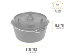 Petromax Dutch Oven FT9-T Schwarz mit planem Boden 7,5 l Ø 23,9 cm